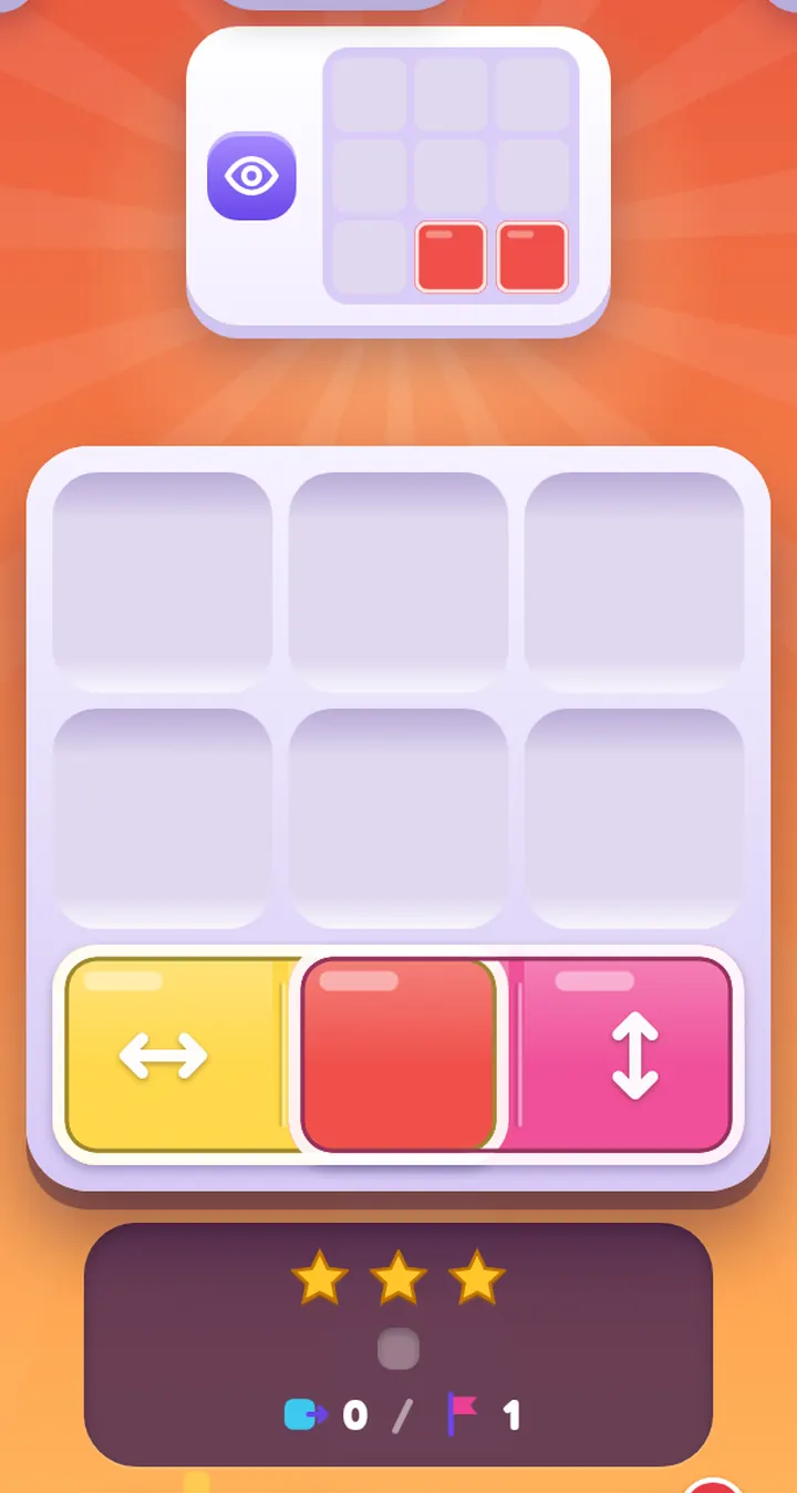 The first PaneSlide level, with a target picture above a small board of glass panes